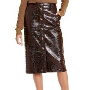 Rachel Comey for Target Brown Croc Textured Pencil Skirt